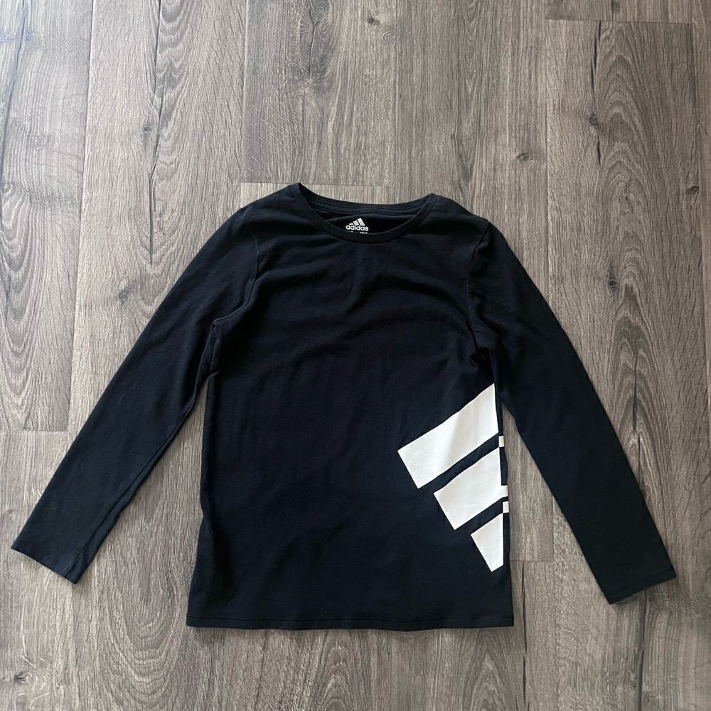 Adidas Girls Graphic Long Sleeve T-shirt Black size 10-12